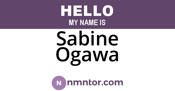 Sabine Ogawa