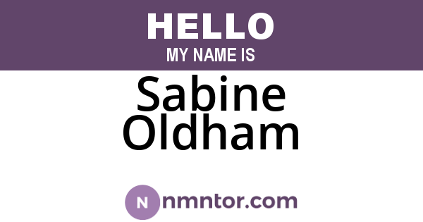 Sabine Oldham