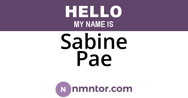 Sabine Pae