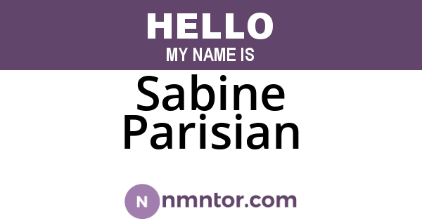 Sabine Parisian