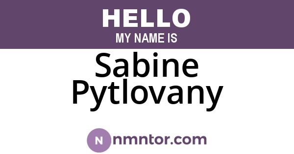 Sabine Pytlovany