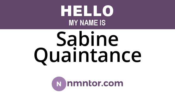 Sabine Quaintance