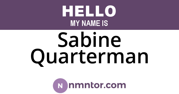 Sabine Quarterman