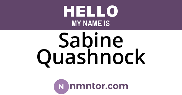 Sabine Quashnock