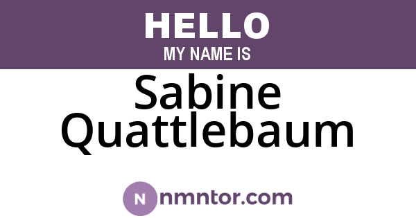 Sabine Quattlebaum