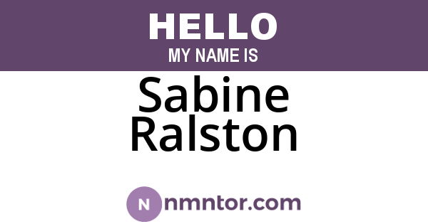 Sabine Ralston