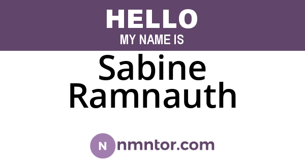 Sabine Ramnauth