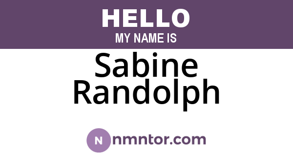 Sabine Randolph