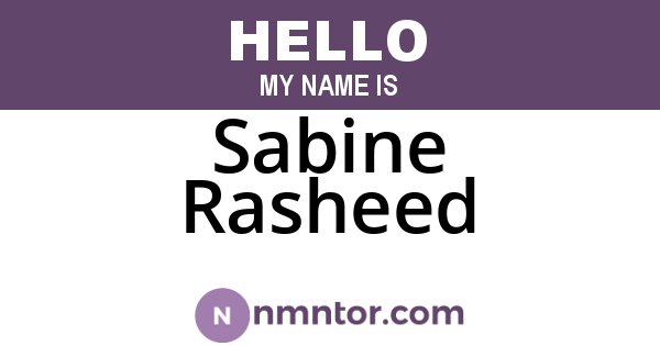Sabine Rasheed