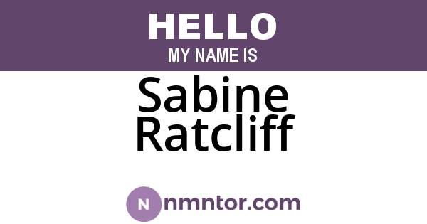 Sabine Ratcliff