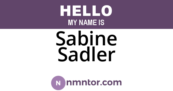 Sabine Sadler