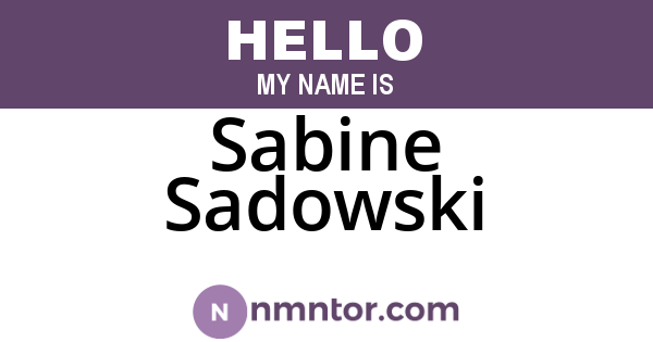 Sabine Sadowski