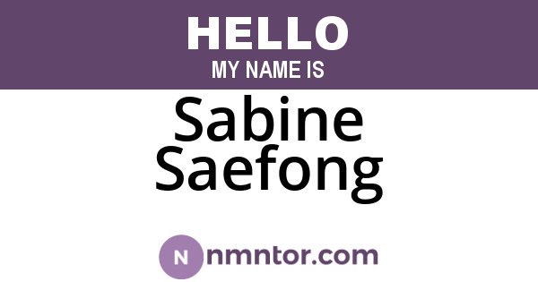 Sabine Saefong