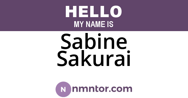 Sabine Sakurai