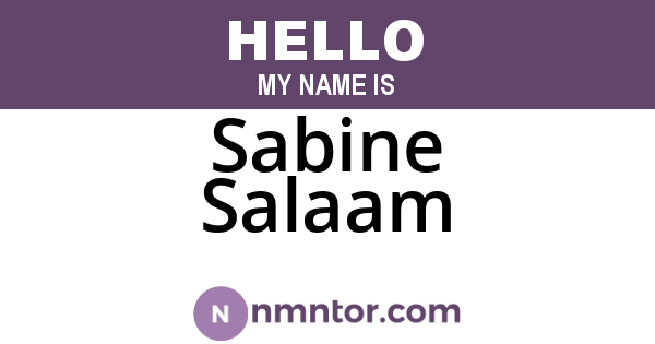 Sabine Salaam