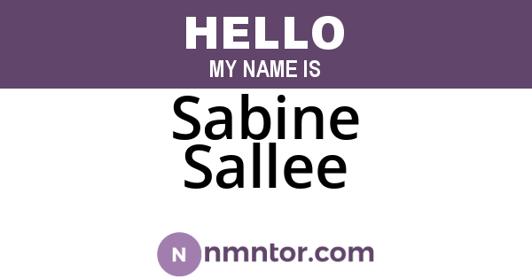 Sabine Sallee