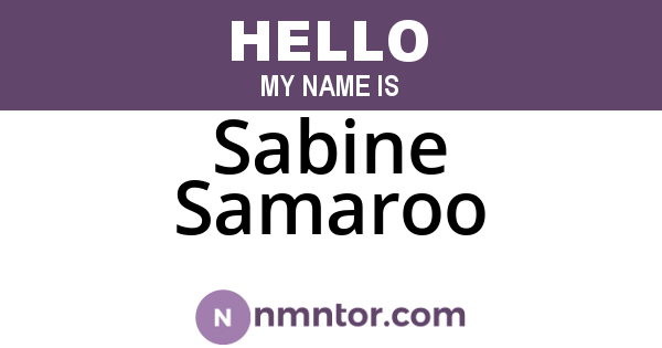 Sabine Samaroo
