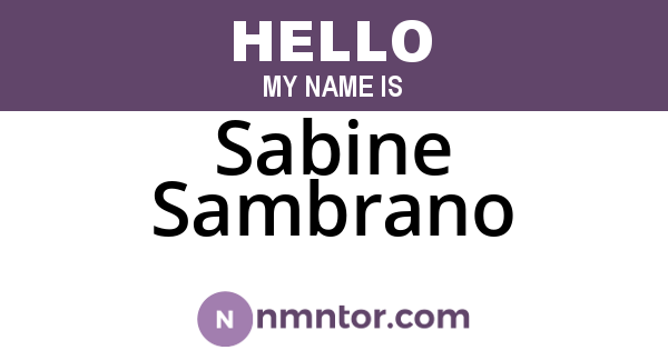 Sabine Sambrano