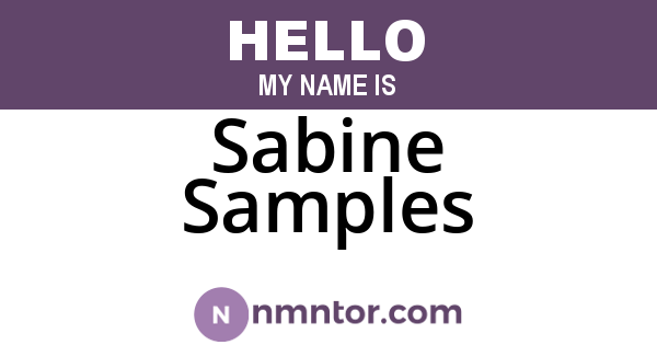 Sabine Samples
