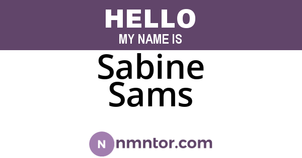 Sabine Sams