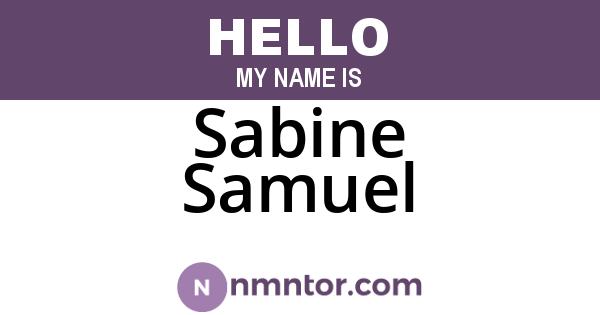 Sabine Samuel