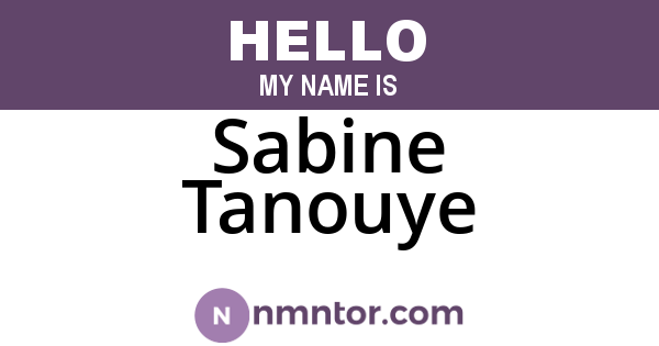 Sabine Tanouye