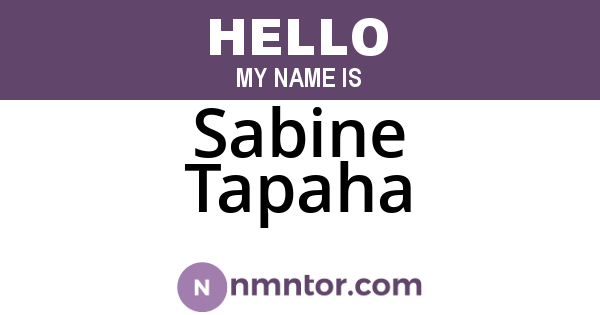Sabine Tapaha