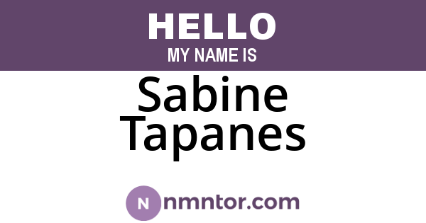 Sabine Tapanes