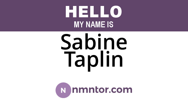Sabine Taplin