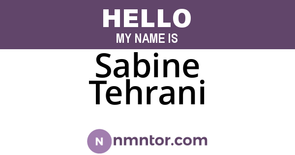 Sabine Tehrani
