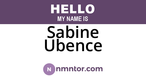 Sabine Ubence