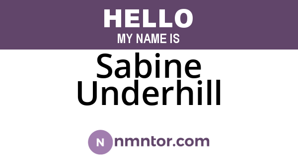 Sabine Underhill