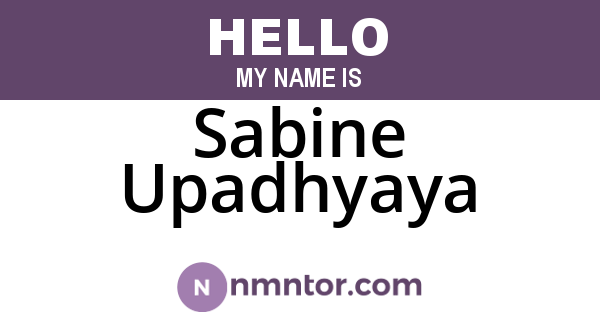 Sabine Upadhyaya