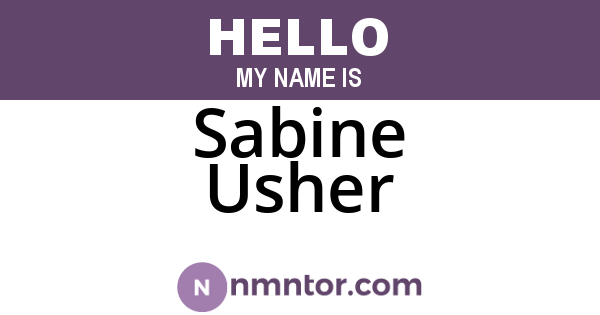 Sabine Usher