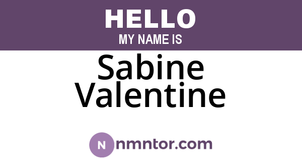 Sabine Valentine