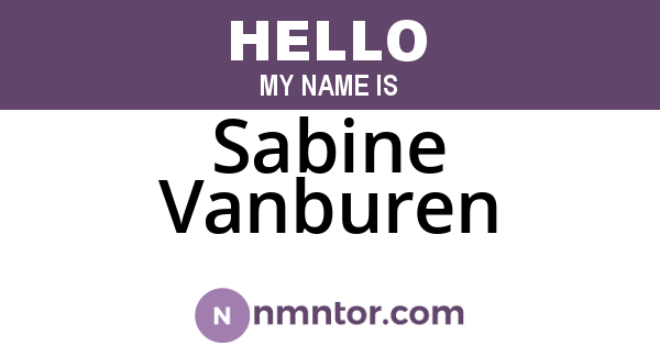 Sabine Vanburen