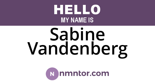 Sabine Vandenberg