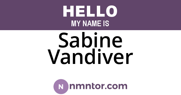 Sabine Vandiver
