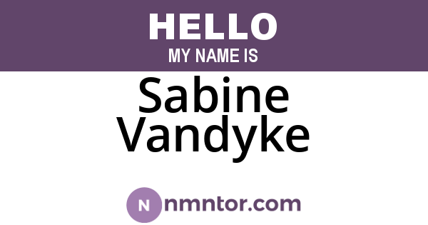 Sabine Vandyke