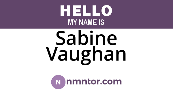 Sabine Vaughan