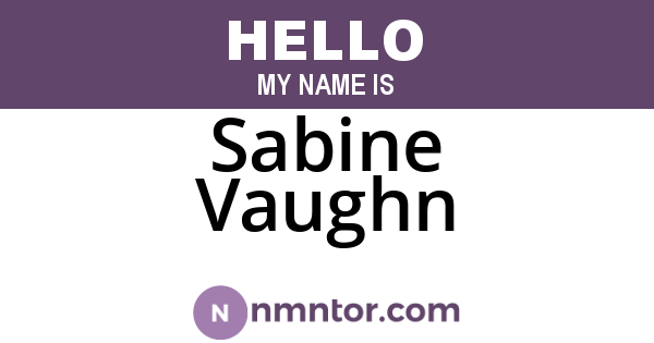 Sabine Vaughn