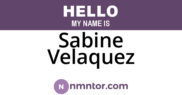 Sabine Velaquez