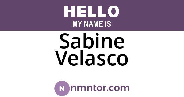 Sabine Velasco