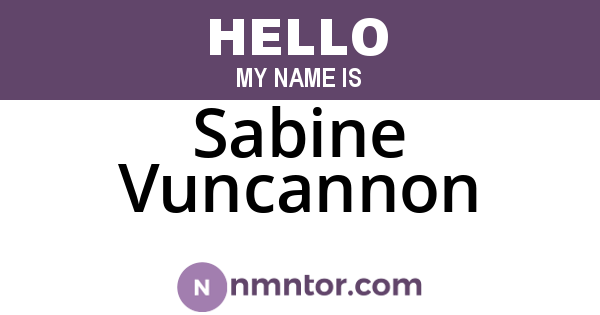 Sabine Vuncannon