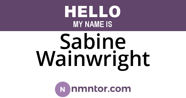 Sabine Wainwright