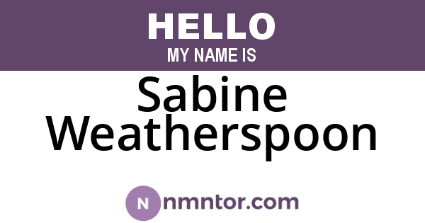 Sabine Weatherspoon