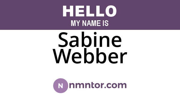 Sabine Webber