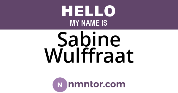 Sabine Wulffraat