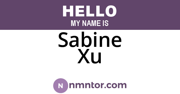 Sabine Xu
