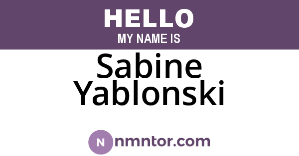 Sabine Yablonski
